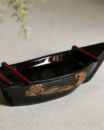 Dragon Boat Sashimi Presentation Tray - Premium ABS with Dry Ice for Authentic Japanese Dining Experience