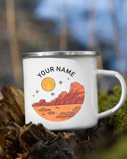 Customizable Enamel Camping Mugs for Memorable Outdoor Experiences - Personalized Coffee and Beer Cups