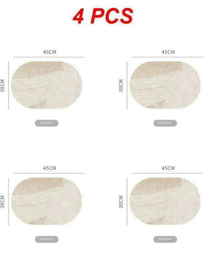 Sophisticated Oval Leather Dining Placemats Set with Heat Resistance and Non-Slip Design - Perfect for Every Meal