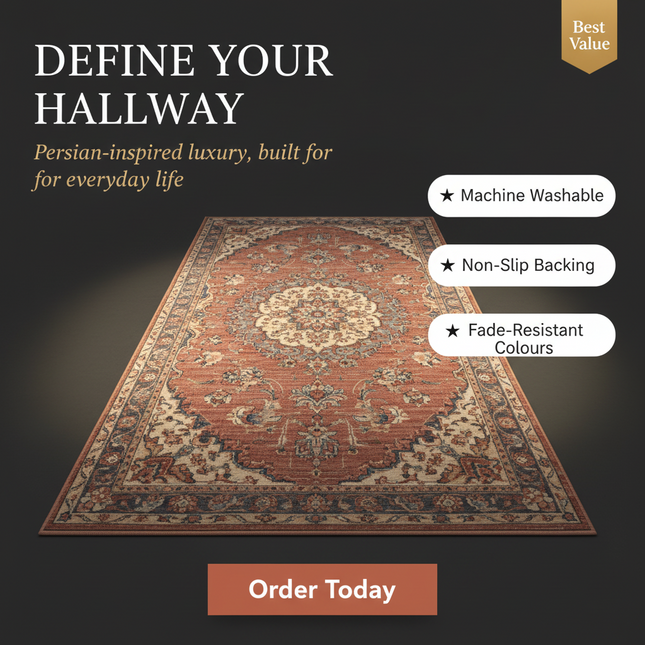 Retro Persian Long Runner Rug — Non-Slip, Boho Hallway Carpet | Très Élite