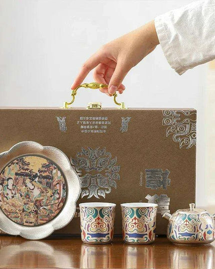 Exquisite Authentic Gilded Porcelain Mug Silver Tea Set – The Ultimate Gift for Special Occasions