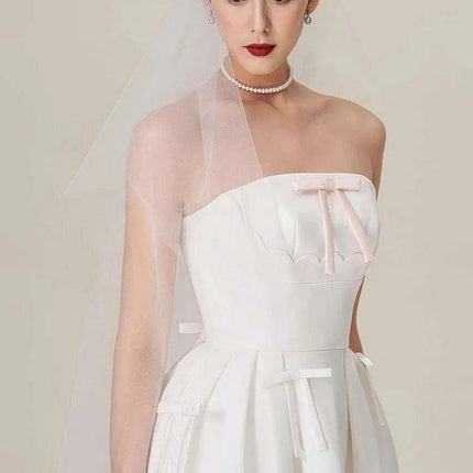 Bowknot Strapless Backless High Waist Summer Evening Dress for Women