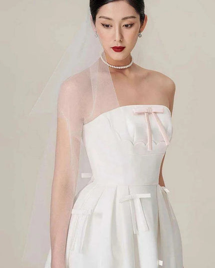 Bowknot Strapless Backless High Waist Summer Evening Dress for Women