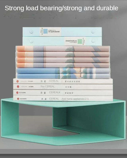 Sleek Plastic Desktop Book Organizer - Versatile Document and Magazine Storage Solution for School and Office
