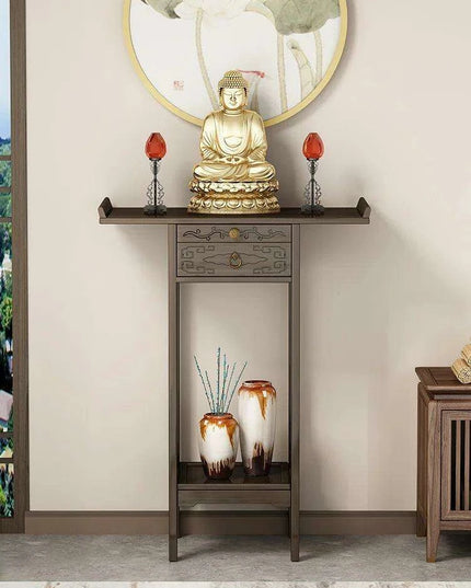 Classic Bamboo Entryway Table with Storage Drawer - Timeless Home Accent Furniture