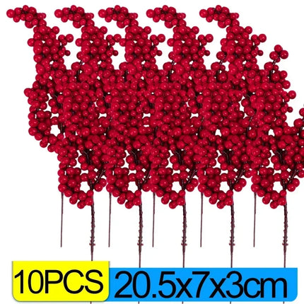 Christmas Red Berries Branch Fake Plants Flowers Artificial Holly Berry Stamen Wreath Ornaments for Xmas Tree Party Home Decor christmas-red-berries-branch-fake-plants-flowers-artificial-holly-berry-stamen-wreath-ornaments-for-xmas-tree-party-home-decor