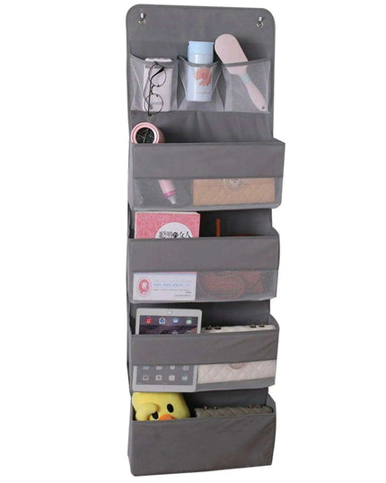 Gray 5-Tier Hanging Shoe and Accessory Organizer