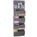 5-Pocket Hanging Door Storage Organizer for Shoes and Accessories with Hooks - Gray