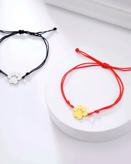 Paw Print Love Bracelet - Handcrafted Red Thread Jewelry for Pet Enthusiasts and Couples