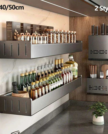 Space-Saving Aluminum Kitchen Shelf System