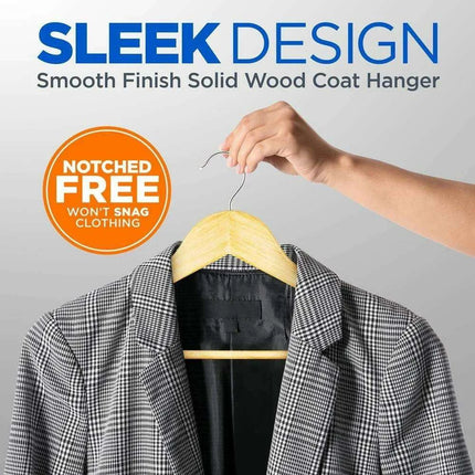 Elegant Wooden Suit Hangers Set of 30 for Ultimate Closet Style