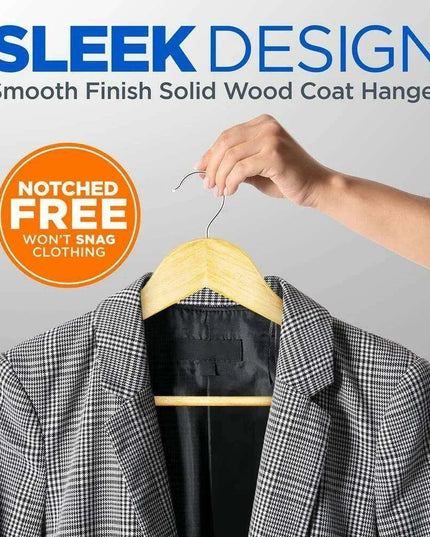 Elegant Wooden Suit Hangers Set of 30 for Ultimate Closet Style
