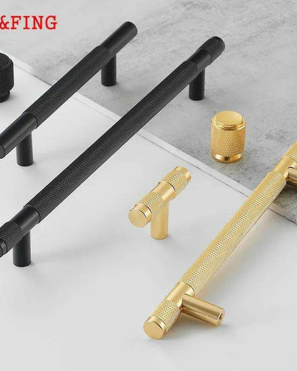 Sophisticated Black and Gold Aluminum Cabinet Hardware Collection