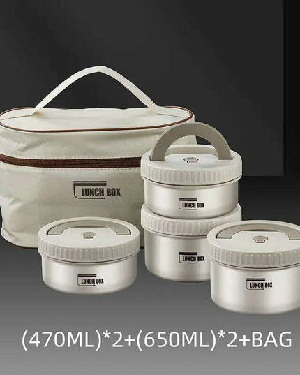 Stainless Steel Thermal Bento Lunch Box Set with Portable Stackable Design