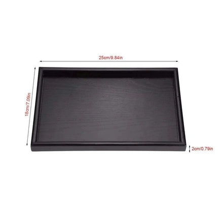 Sustainable Chic Black Solid Wood Serving Tray for Tea and Culinary Delights