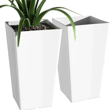 Elegant Duo of Contemporary Outdoor Planters for Stylish Gardening