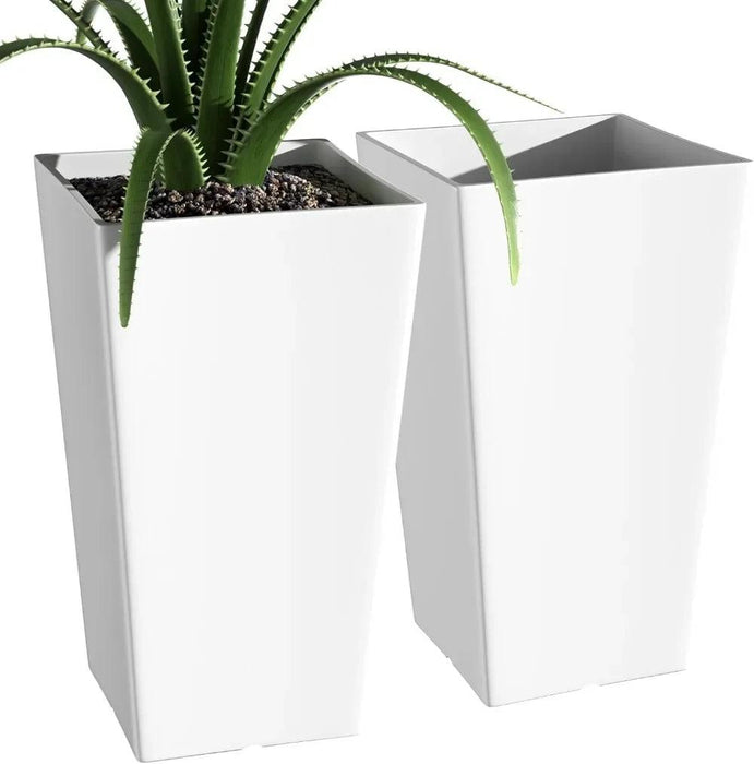 Elegant Duo of Contemporary Outdoor Planters for Stylish Gardening