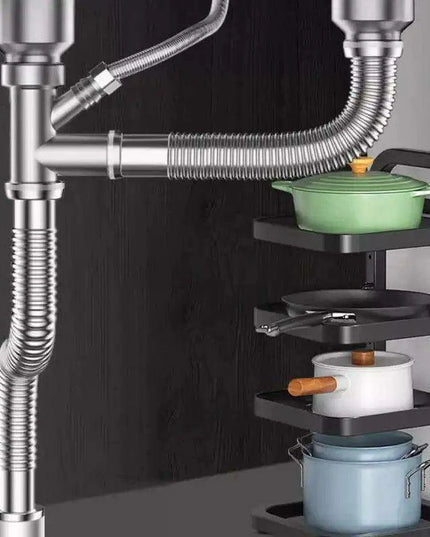 Advanced Stainless Steel Sink Drainage System with Anti-Odor Features and Flexible Installation Options
