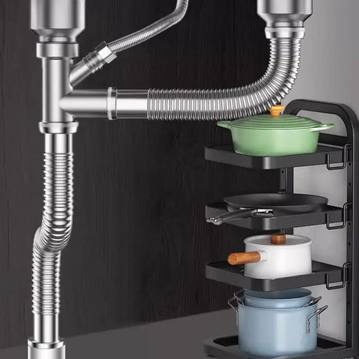Stainless Steel Kitchen Sink Drain System with Odor-Blocking Technology and Customizable Installation