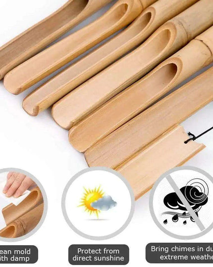 Handcrafted Bamboo Wind Chimes - 6 Melodic Tubes for Calming Outdoor Harmony - Ideal for Garden Decor and Thoughtful Gifts