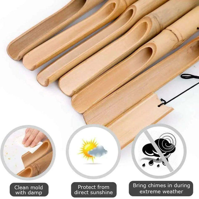 Handcrafted Bamboo Wind Chimes - 6 Melodic Tubes for Calming Outdoor Harmony - Ideal for Garden Decor and Thoughtful Gifts