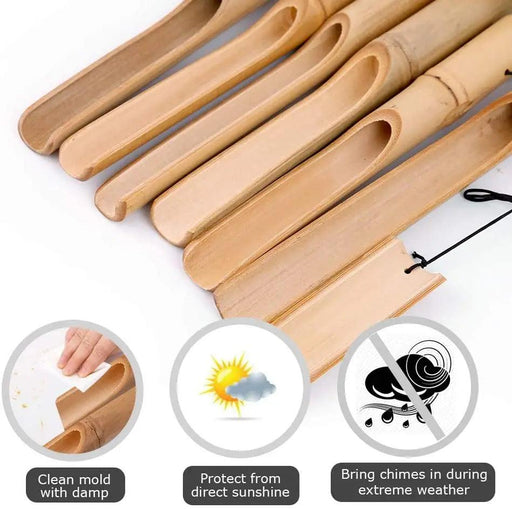 Handcrafted Bamboo Wind Chimes - 6 Melodic Tubes for Calming Outdoor Harmony - Ideal for Garden Decor and Thoughtful Gifts