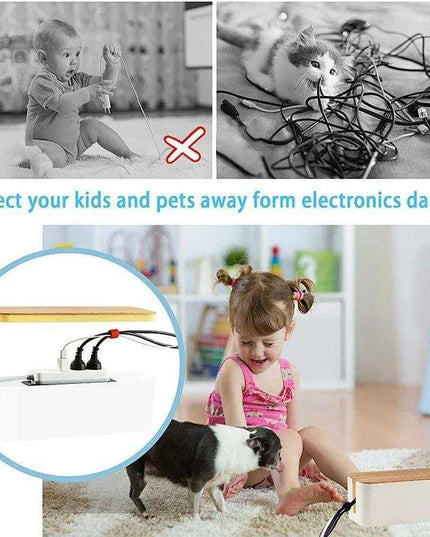 Elegant Wooden Cable Management Box with Enhanced Cooling Features and Versatile Aesthetics