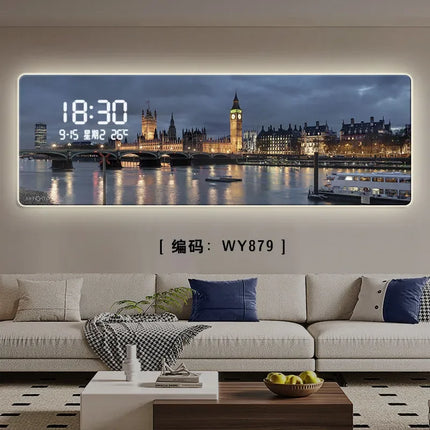 Xinfei Luxury LED Wall Clock - Modern Design, Big Size Mural Art