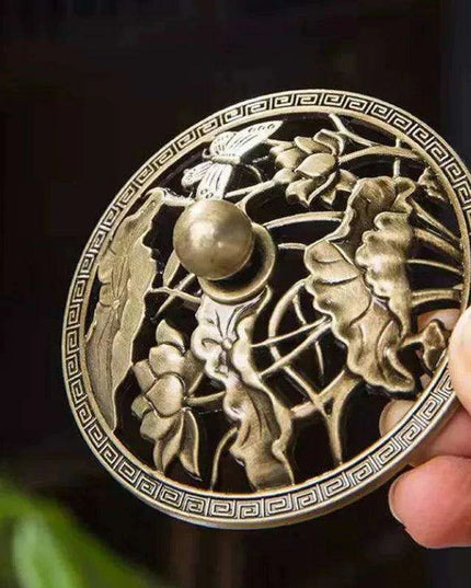 Antique Hollow Copper Incense Burner with Three Legs - Elegant Zen Decor for Home and Yoga Spaces