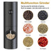 Eco-Friendly Automatic Electric Salt and Pepper Grinder Set - Refillable Battery-Powered Mills