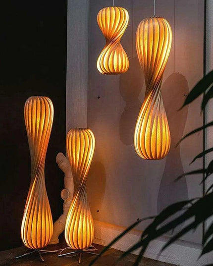 Wabi Sabi Aesthetic Wooden Floor Lamp: Chic Lighting Solution for a Serene Home