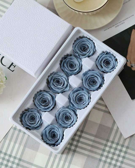 Eternal Blooms: Luxurious 10-Piece Preserved Rose Heads Collection