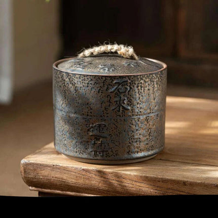 Elegant Vintage Gilt Ceramic Tea Pot - Artistic Storage Solution and Stylish Home Accent