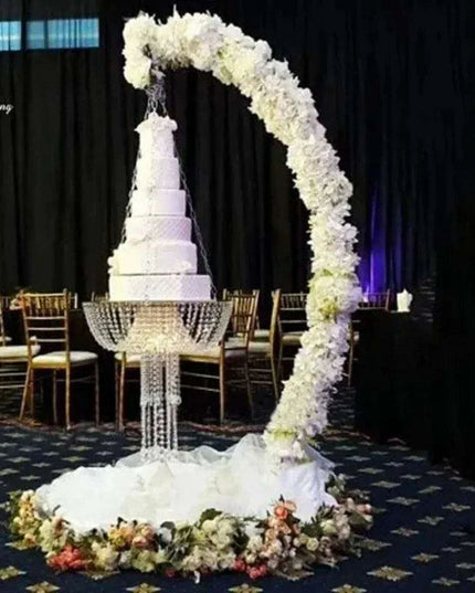Elegant Crystal Chandelier Cake Swing Arch for Unforgettable Celebrations