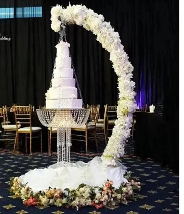 Elegant Crystal Chandelier Cake Swing Arch for Unforgettable Celebrations