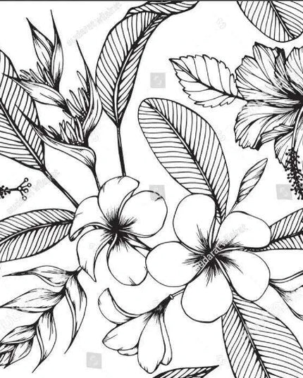 Serene Tropical Paradise Abstract Mural Wallpaper - Elegant Botanical Decor for Stylish Homes