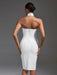 Sculpted Elegance: White Halter Neck Bodycon Dress for Unforgettable Evenings