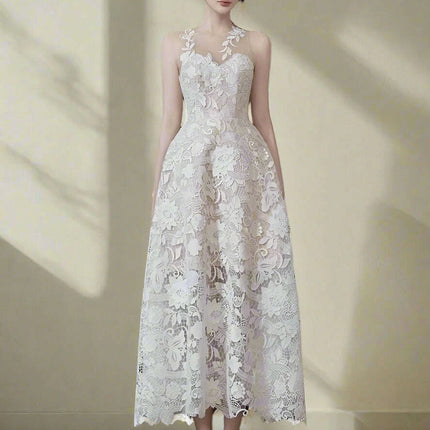 Summer Elegant Floral Lace Evening Dress - A Timeless Statement of Style