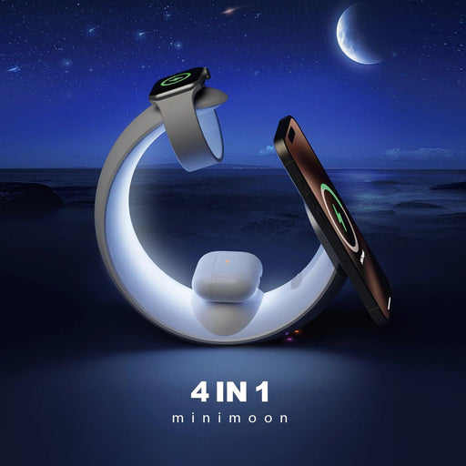 Charging Hub with RGB Moonlight for AirPods, Apple Watch, and Smartphones - Perfect for Home and Office Use