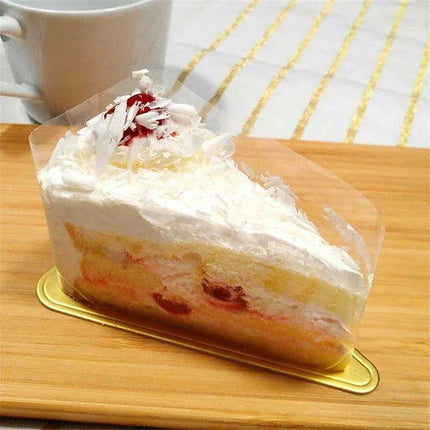 Chic Clear Mousse Cake Wrap Set with Elegant Foil and Secure Closure - Premium Dessert Presentation Solution