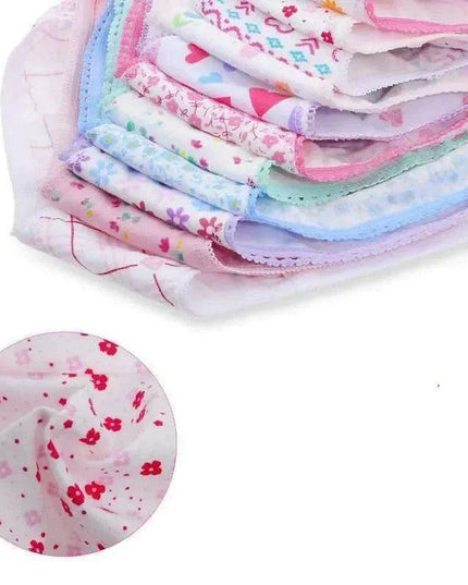Adorable 12-Pack Cartoon Cotton Briefs for Little Girls - Comfy Underwear for Ages 1-12
