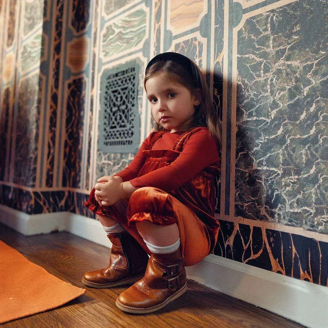 Velour Family Harmony Set: Girls' Chic Maxi Dress & Boys' Comfy Pajama Outfit for Kids