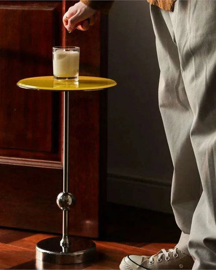 Modern Elegance Mini Coffee Table with Versatile Stainless Steel and Glass Design