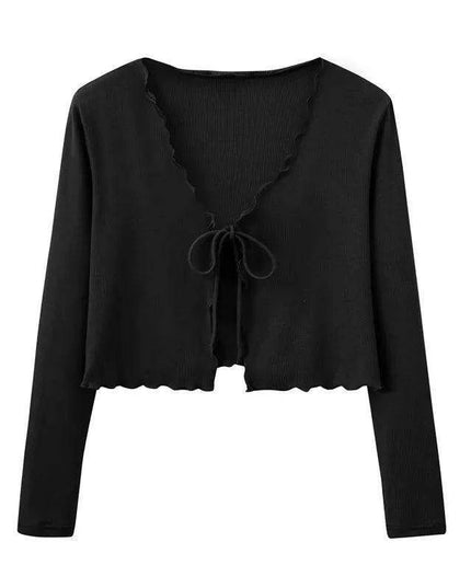 Elegant Ruffle Maxi Dress & Lettuce Edge Cardigan Set for Women