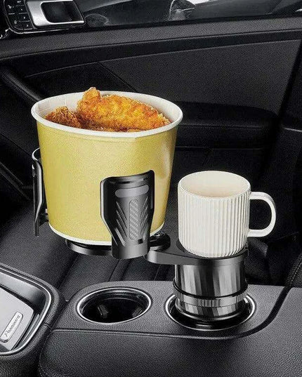 Adjustable Dual Cup Holder & Organizer with Rotating Function | Superior Stability for On-the-Go Convenience