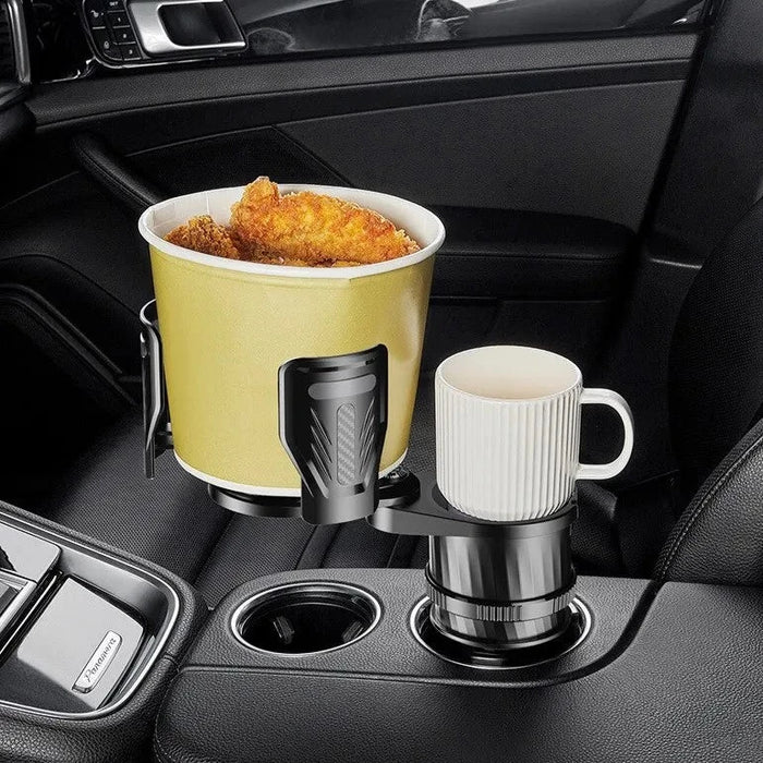 Adjustable Dual Cup Holder & Organizer | Enhanced Stability, Rotating Function