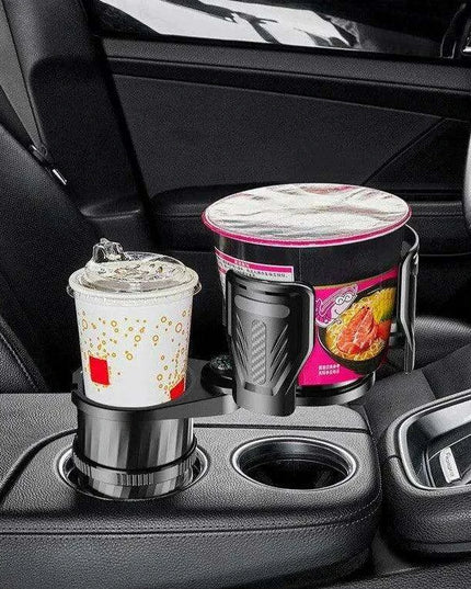 Adjustable Dual Cup Holder & Organizer with Rotating Function | Superior Stability for On-the-Go Convenience