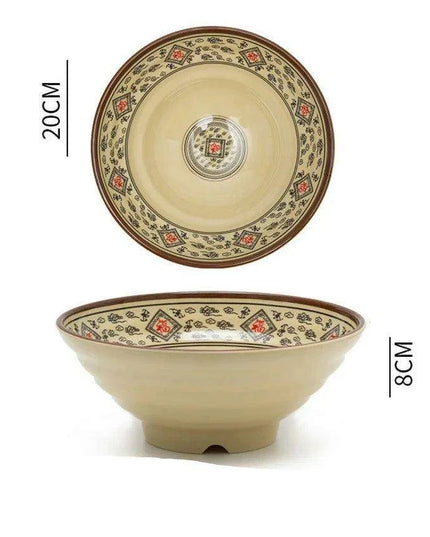 Sophisticated Japanese Melamine Noodle Bowl - Stylish Faux Porcelain Dining Set