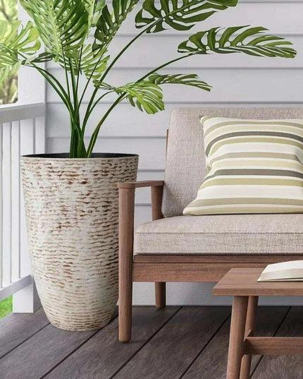 Elegant Large Stone Finish Outdoor Planters for Landscaping Excellence