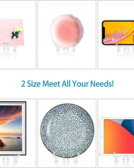 20-Piece Versatile Display Stands in Clear and Black for Stylish Home Showcasing